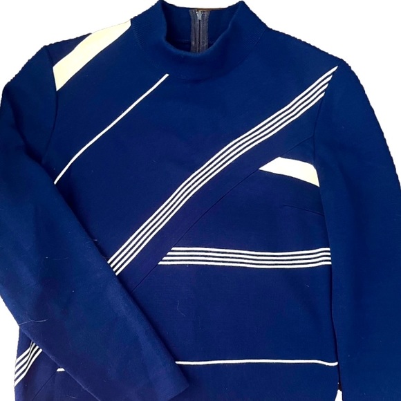 Mod 70s / 70s Dress Stripe Sheath Stretch - Picture 6 of 6